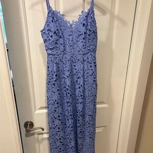 Astr Lace Detail Spaghetti Strap Dress in Periwinkle